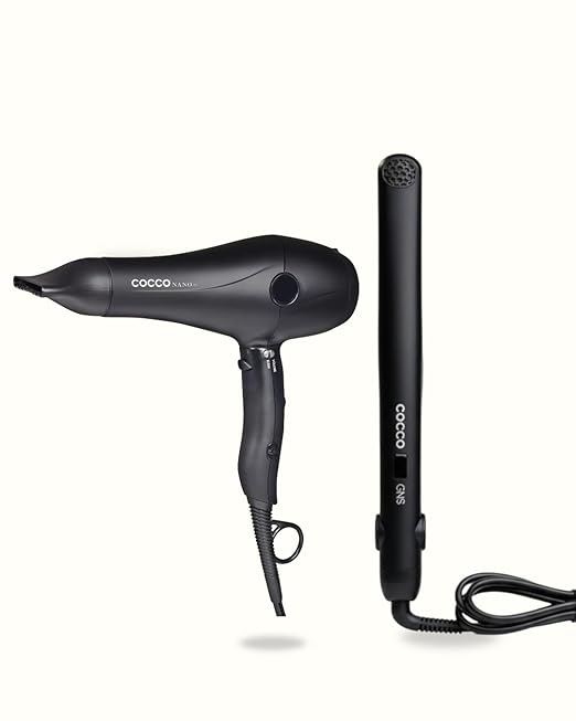 Cocco GNS 1″ Flat Iron V3 with Cocco Nano Pro Hair Dryer Bundle