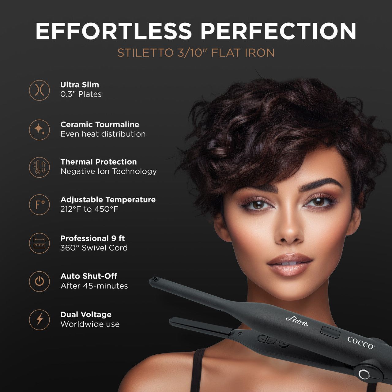 Stiletto 3/10" Flat Iron