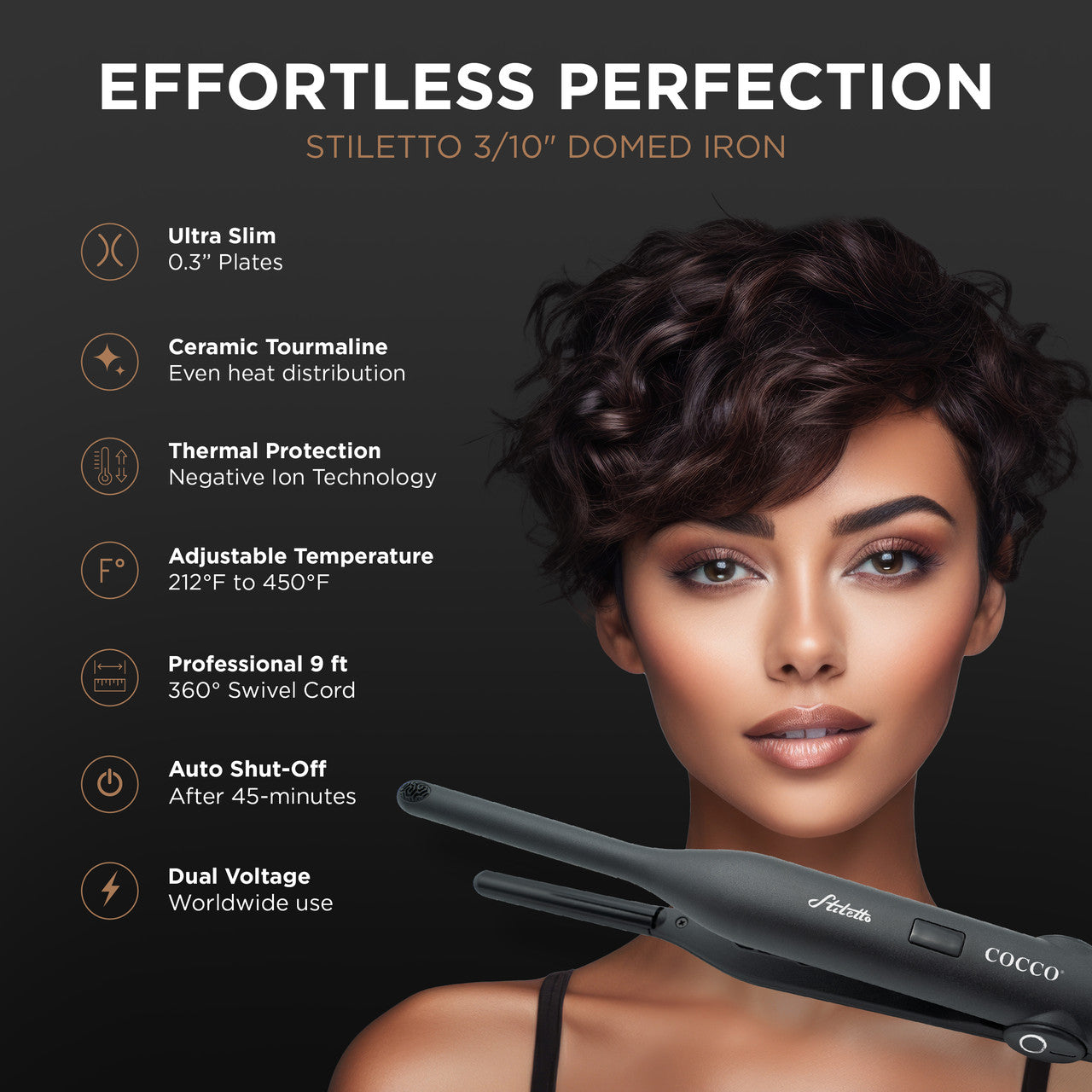 Cocco Stiletto 3/10" Domed Flat Iron