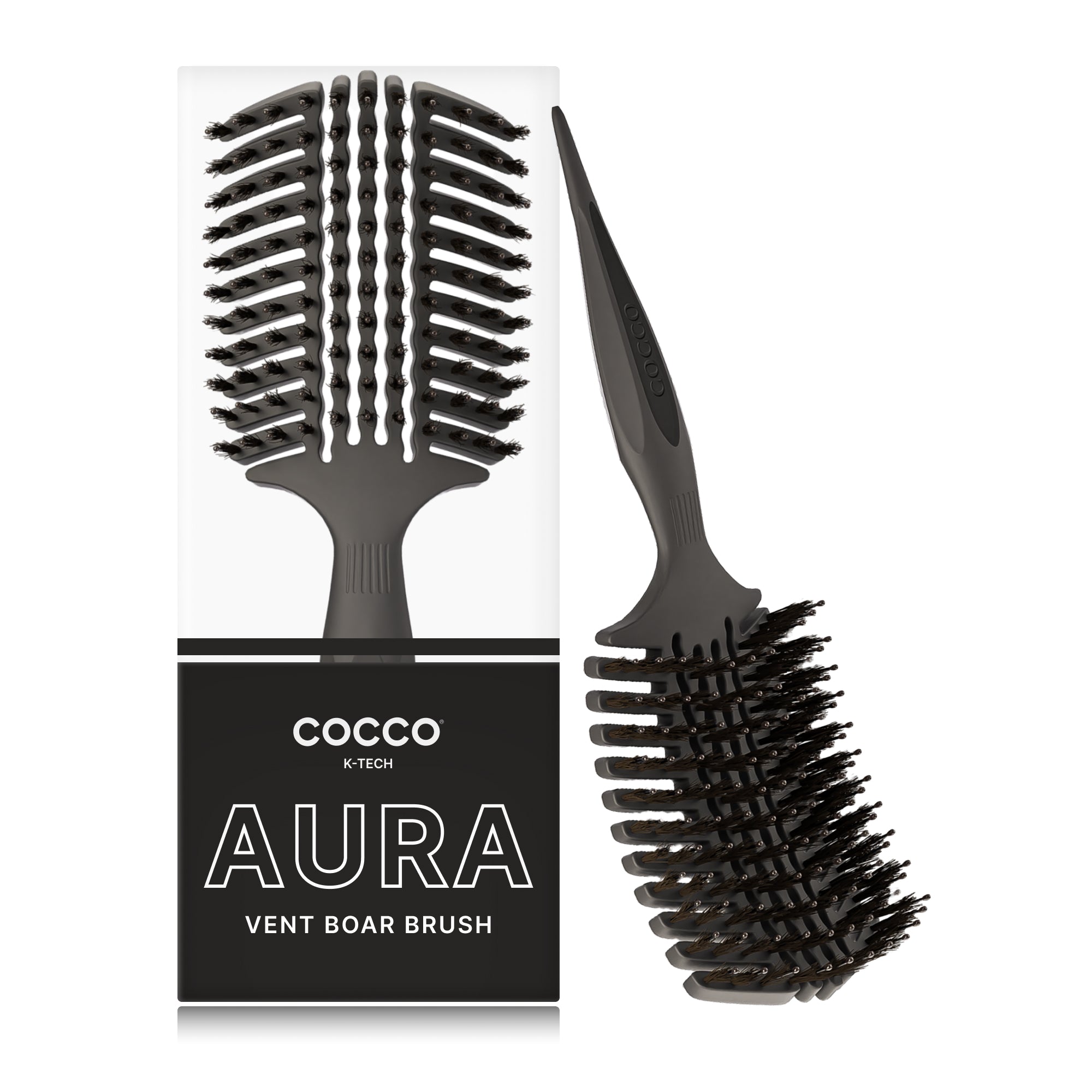 Cocco Aura Vent Boar Brush (Black)