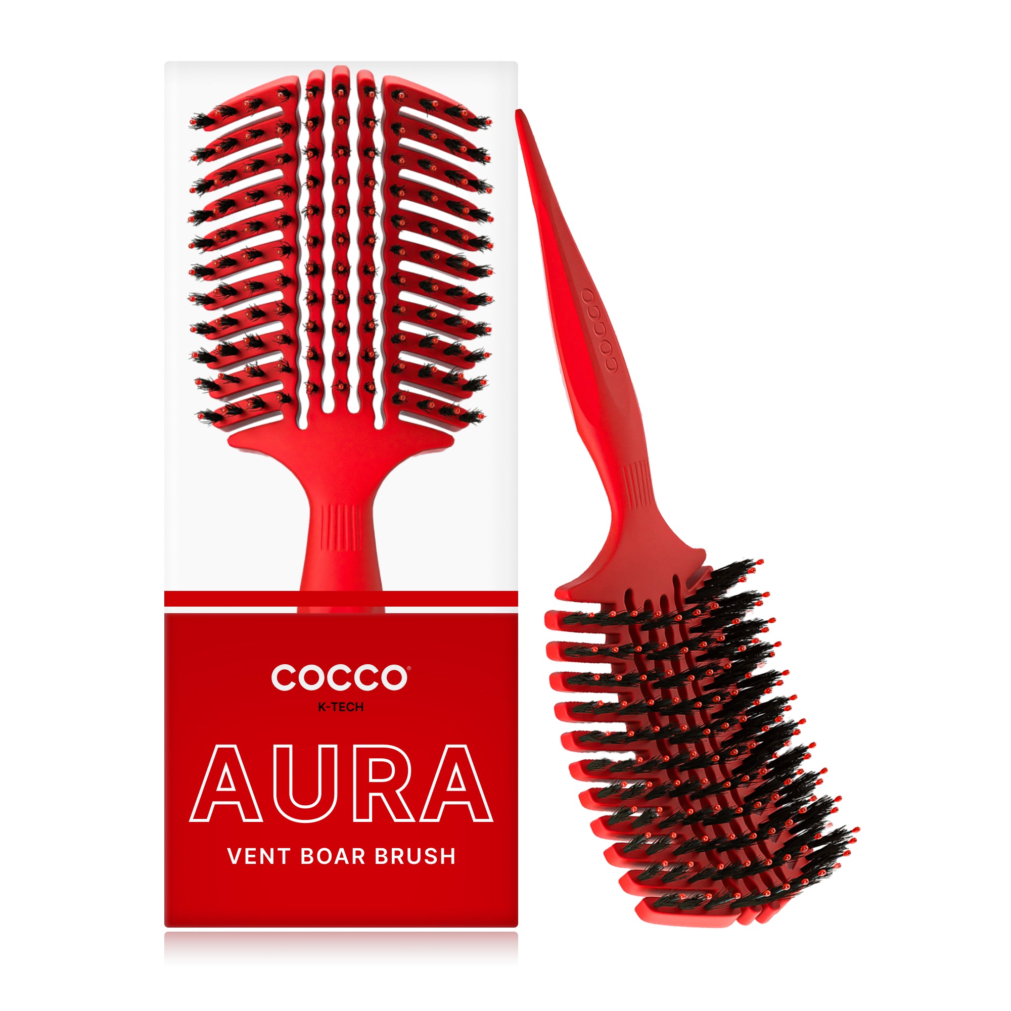 Cocco Aura Vent Boar Brush (Red)