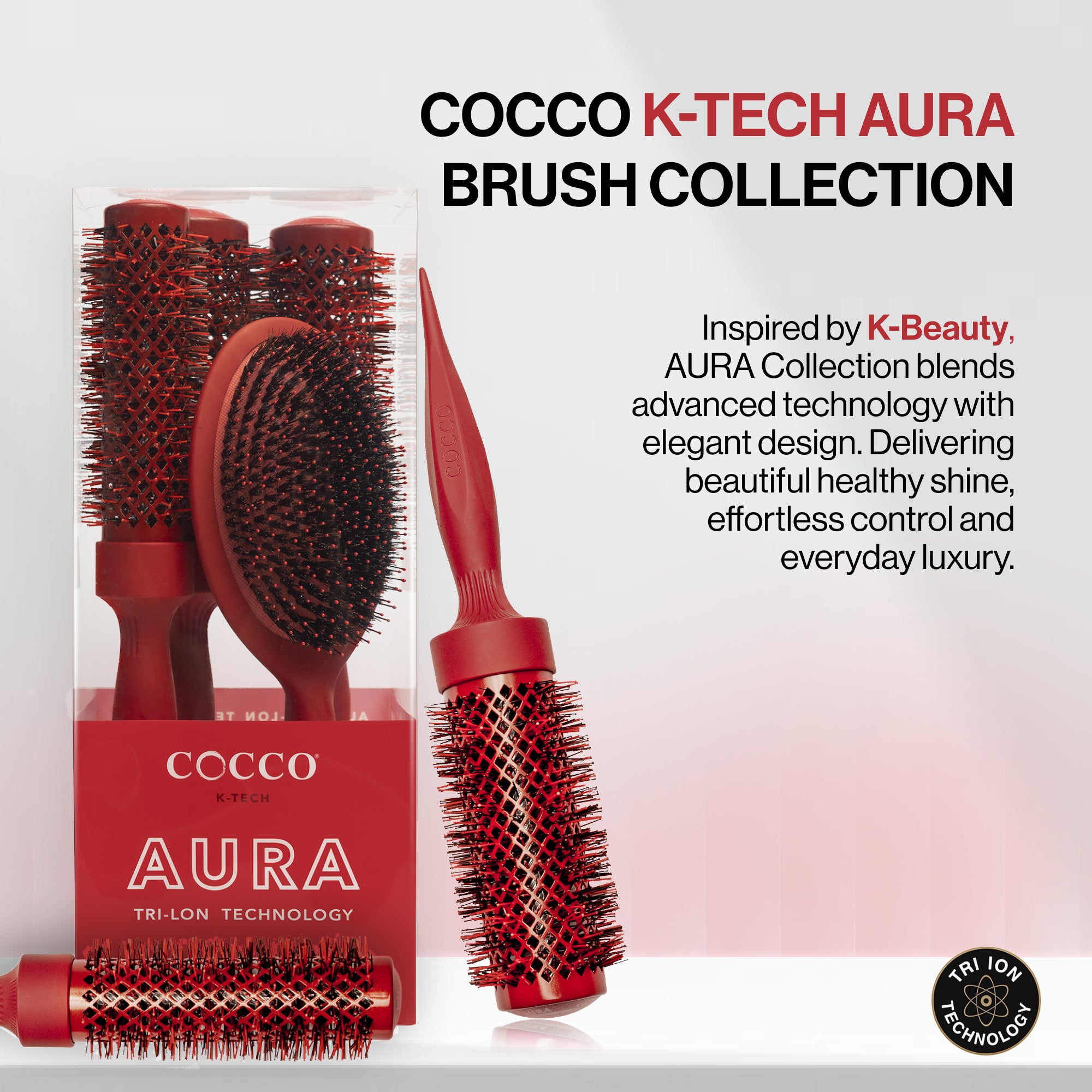 Cocco GNS 1″ Flat Iron V3, Aura Brush Set & Hair Perfecting Serum Bundle – Professional Nano Styling Tools & Anti-Frizz Serum for Smooth, Shiny, Salon Hair