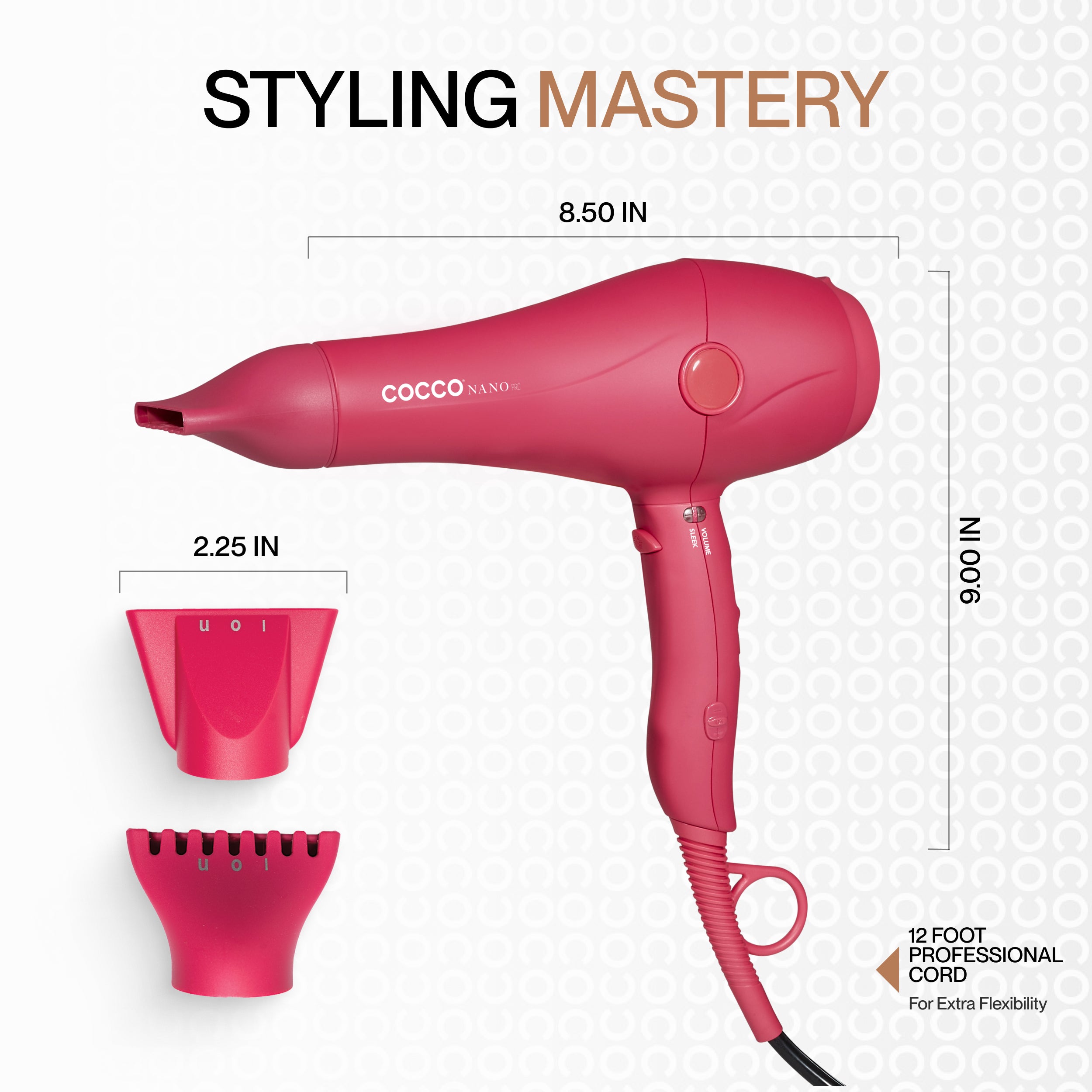 Cocco Nano Pro Hair Dryer (Pink)