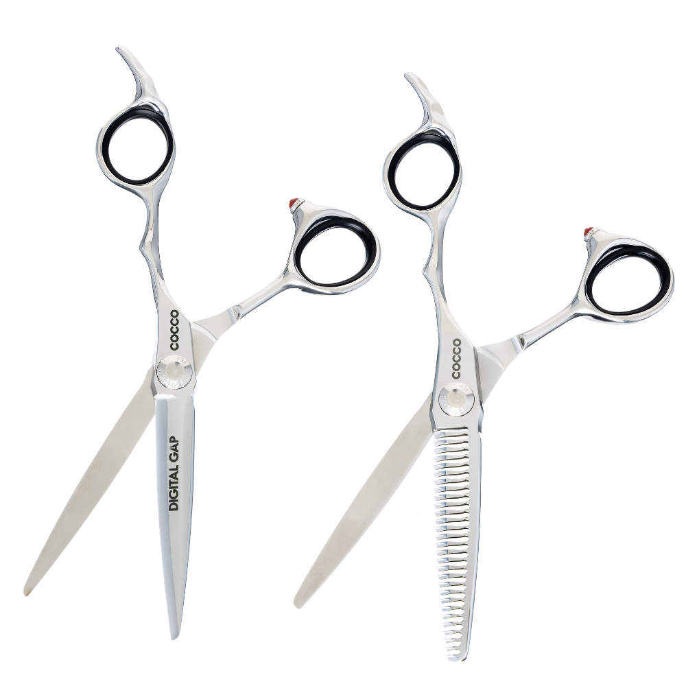 COCCO® Super Cobalt Blunt Shear & 29-Tooth Thinning Shear Set - Select Size