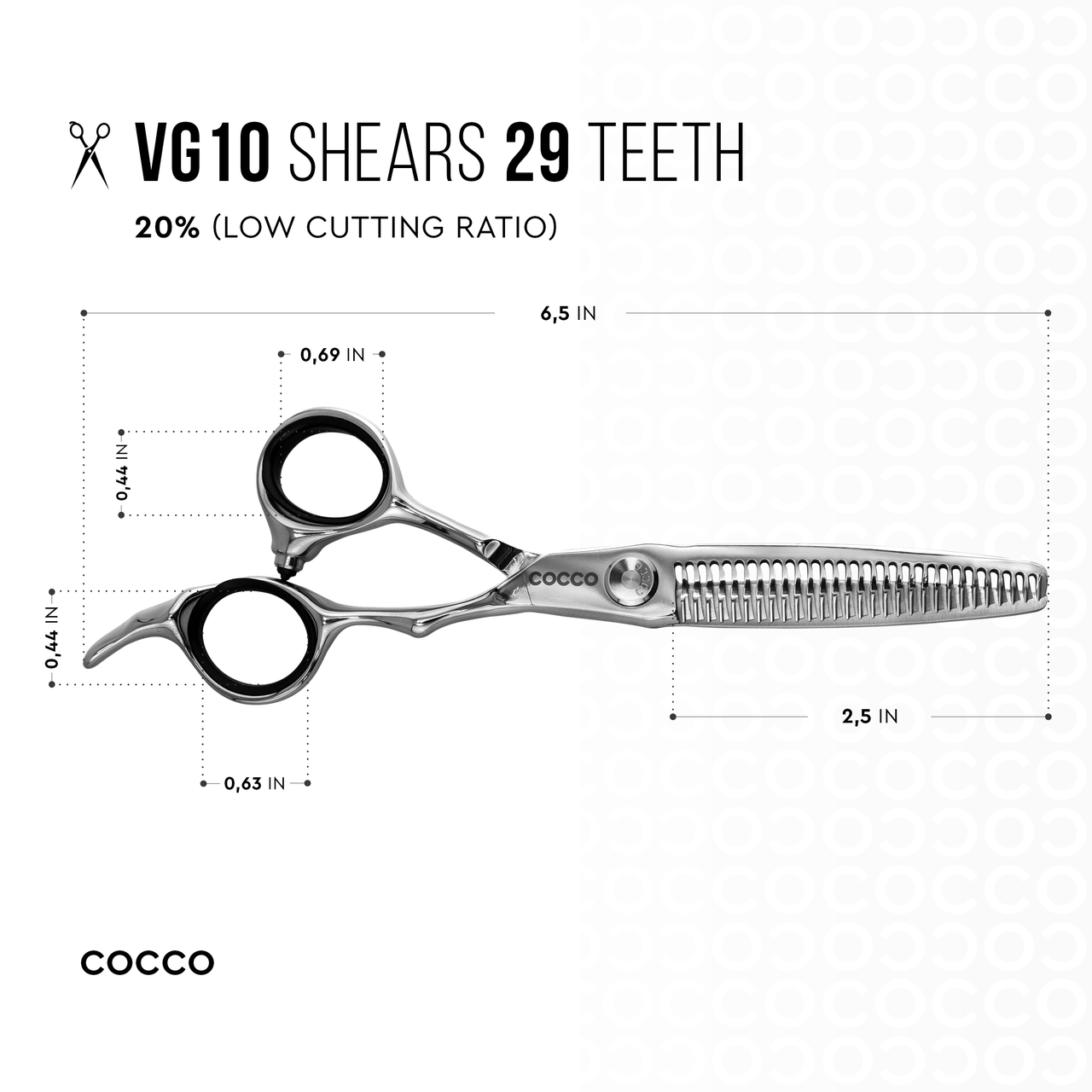 VG10 Blunt and Including 6" 29 Tooth Thinning Shear Set - Select Size