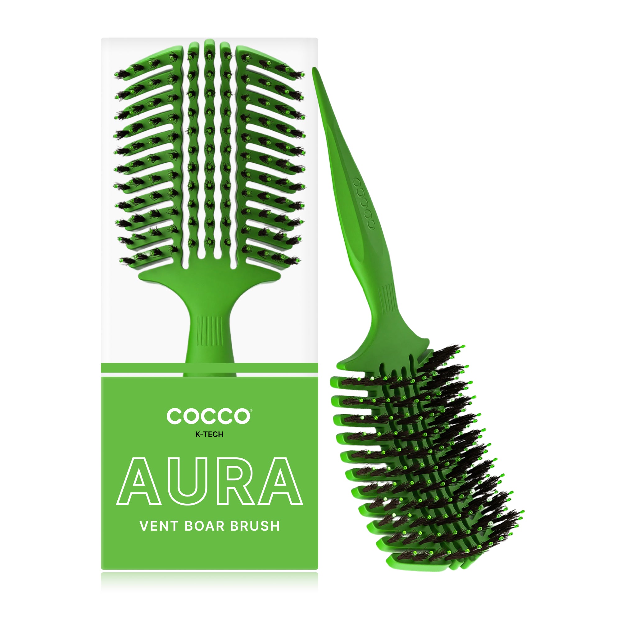Cocco Aura Vent Boar Brush (Green)