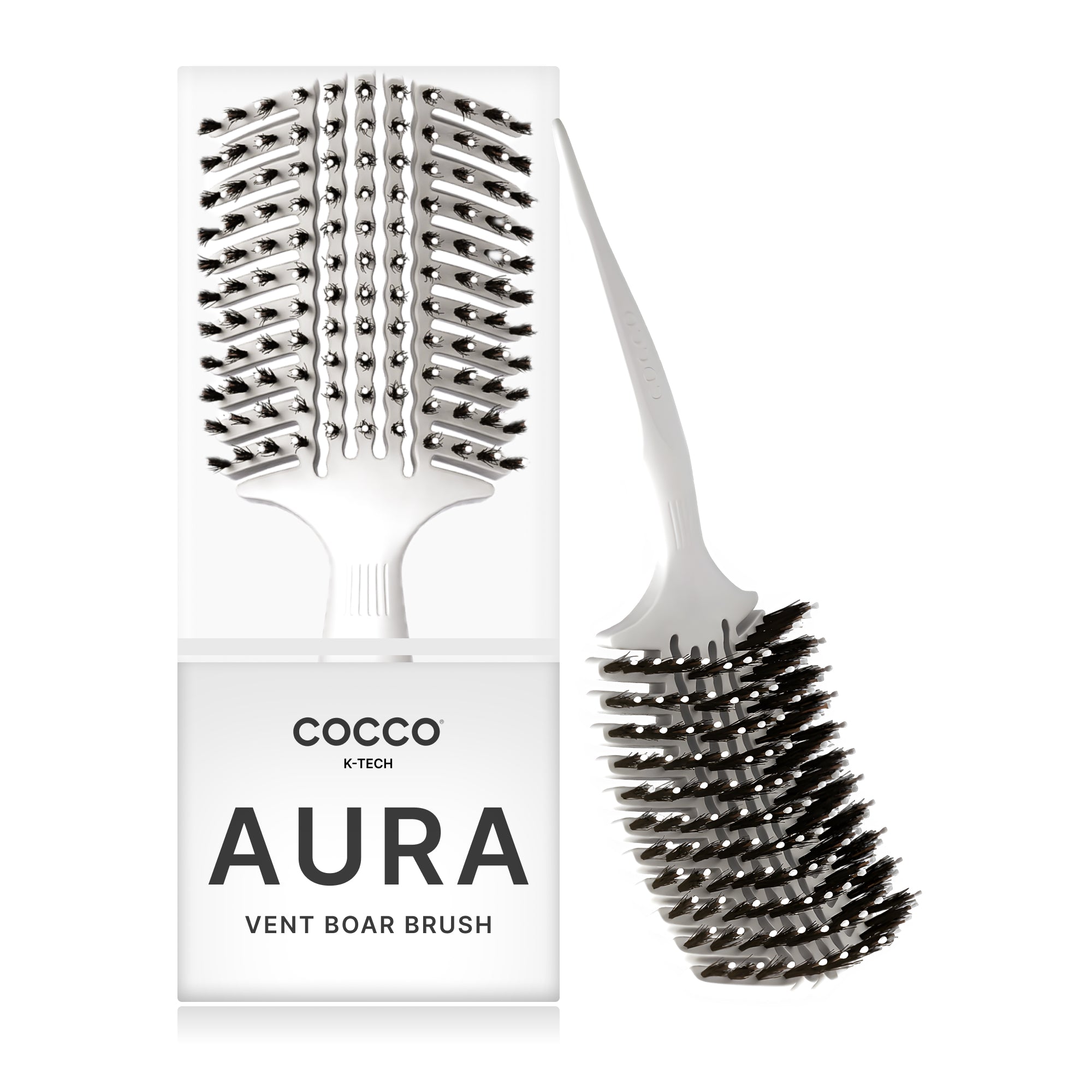 Cocco Aura Vent Boar Brush (White)