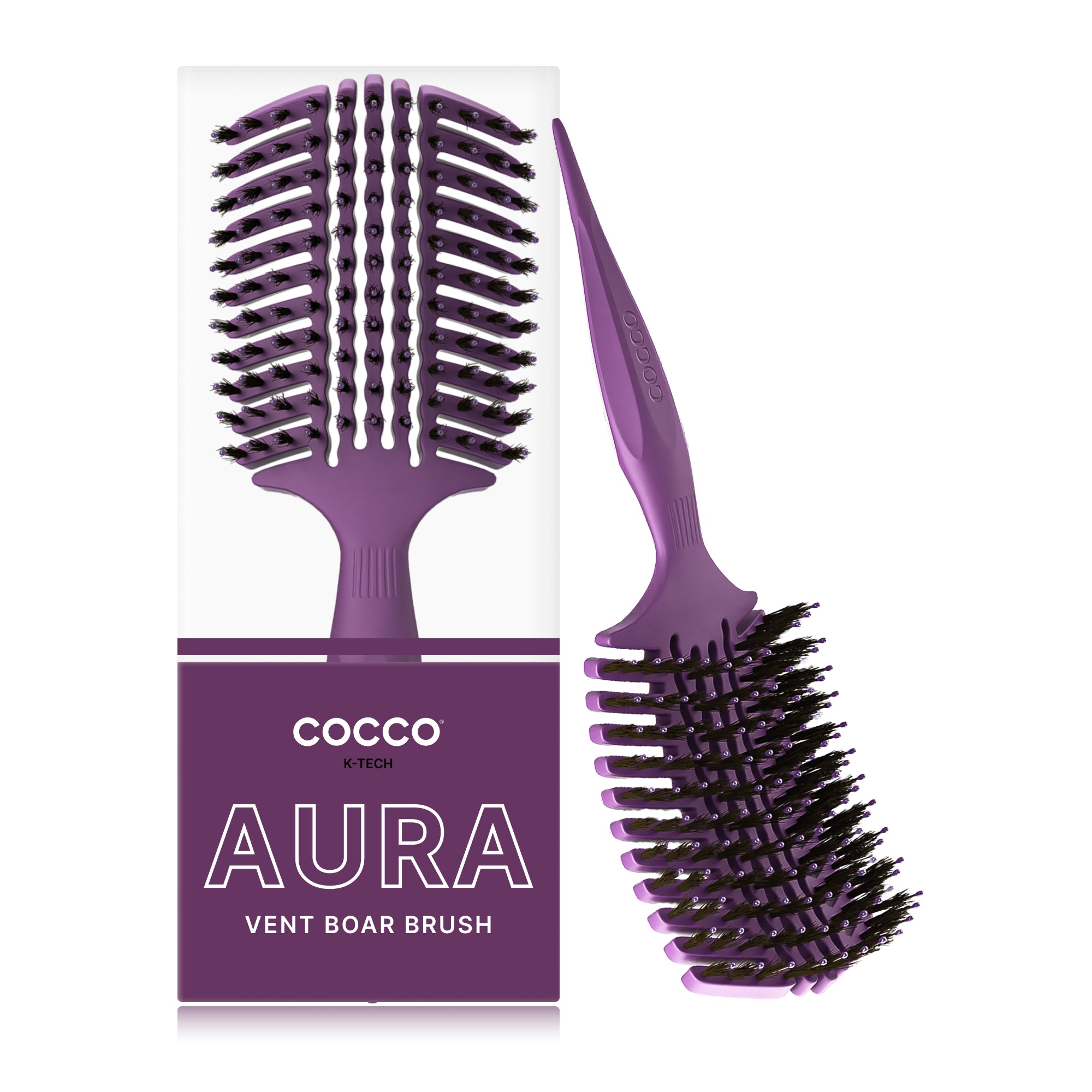 Cocco Aura Vent Boar Brush (Purple)