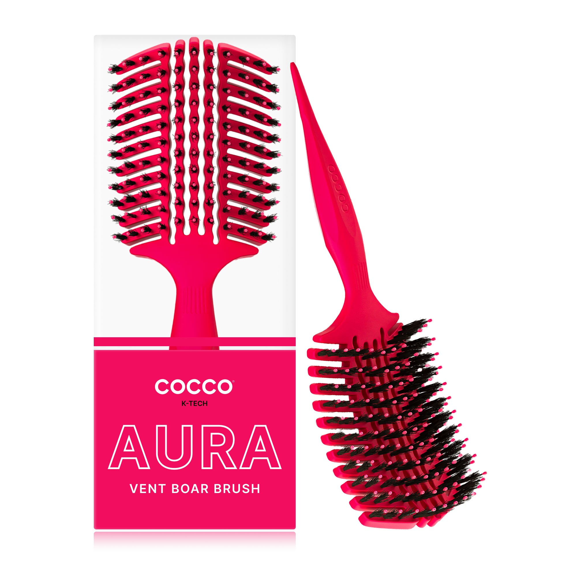 Cocco Aura Vent Boar Brush (Pink)