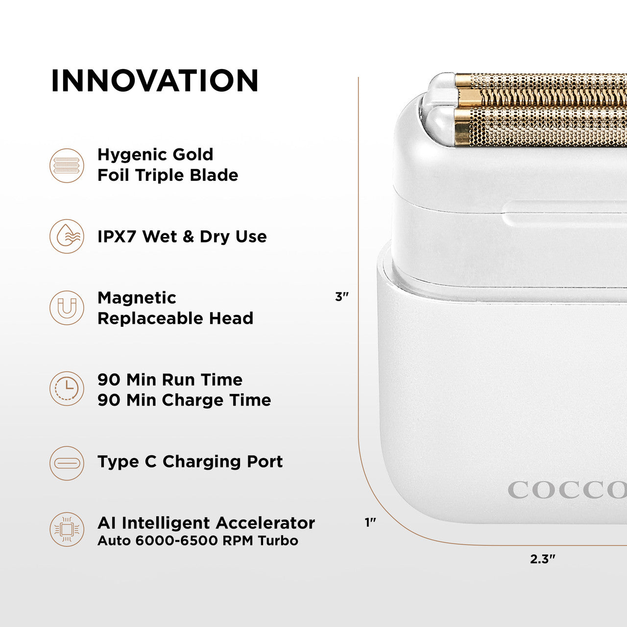 Impacto Micro Wet-Dry Shaver (White)